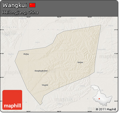 Shaded Relief Map of Wangkui, lighten