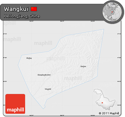 Silver Style Map of Wangkui, single color outside