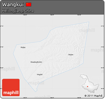 Silver Style Map of Wangkui, single color outside