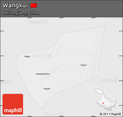 Silver Style Map of Wangkui, single color outside