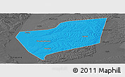 Political Panoramic Map of Wangkui, darken, desaturated