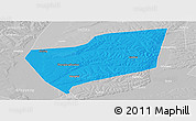 Political Panoramic Map of Wangkui, lighten, desaturated