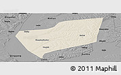 Shaded Relief Panoramic Map of Wangkui, darken, desaturated