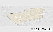 Shaded Relief Panoramic Map of Wangkui, lighten, desaturated