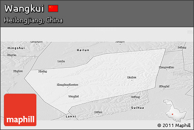 Silver Style Panoramic Map of Wangkui