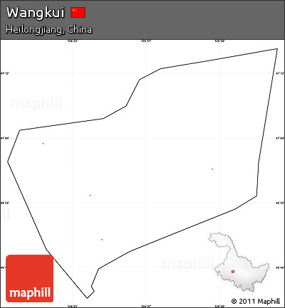 Blank Simple Map of Wangkui, cropped outside, no labels