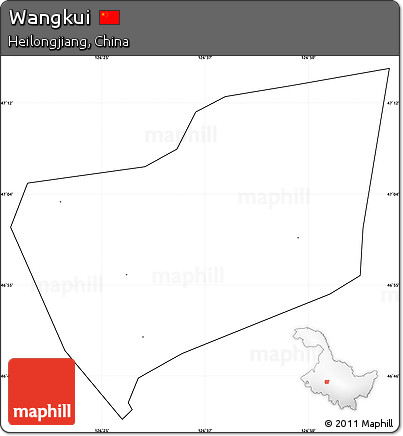 Blank Simple Map of Wangkui, cropped outside, no labels