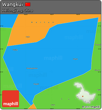 Political Simple Map of Wangkui