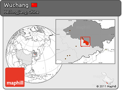 Blank Location Map of Wuchang, highlighted country, highlighted parent region