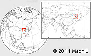Blank Location Map of Wuchang, highlighted parent region, within the entire country