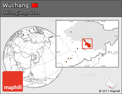 Blank Location Map of Wuchang, highlighted parent region