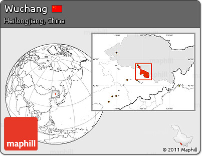 Blank Location Map of Wuchang, highlighted parent region
