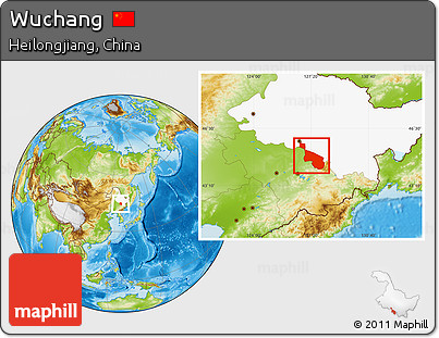 Physical Location Map of Wuchang, highlighted parent region