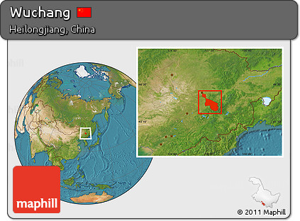 Satellite Location Map of Wuchang