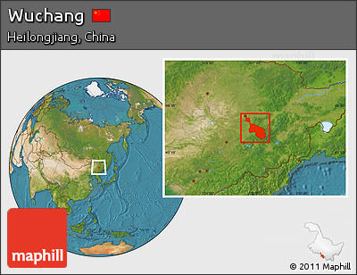 Satellite Location Map of Wuchang