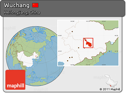 Savanna Style Location Map of Wuchang, highlighted country