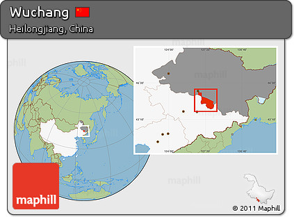 Savanna Style Location Map of Wuchang, highlighted country, highlighted parent region