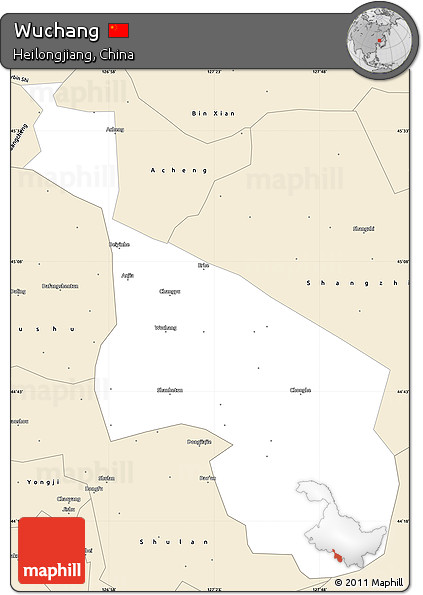 Classic Style Simple Map of Wuchang