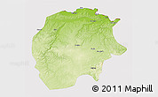 Physical 3D Map of Xunke, cropped outside