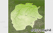 Physical 3D Map of Xunke, darken