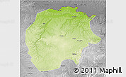 Physical 3D Map of Xunke, desaturated