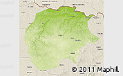 Physical 3D Map of Xunke, shaded relief outside