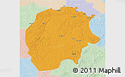 Political 3D Map of Xunke, lighten