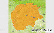 Political 3D Map of Xunke, physical outside
