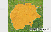 Political 3D Map of Xunke, satellite outside