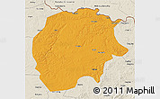 Political 3D Map of Xunke, shaded relief outside