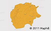 Political 3D Map of Xunke, single color outside
