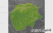 Satellite 3D Map of Xunke, desaturated