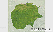 Satellite 3D Map of Xunke, lighten