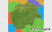Satellite 3D Map of Xunke, political outside