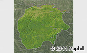 Satellite 3D Map of Xunke, semi-desaturated