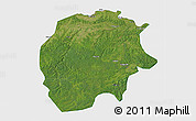 Satellite 3D Map of Xunke, single color outside