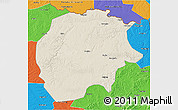 Shaded Relief 3D Map of Xunke, political outside