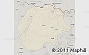 Shaded Relief 3D Map of Xunke, semi-desaturated