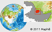 Physical Location Map of Xunke, highlighted country, highlighted parent region