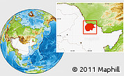 Physical Location Map of Xunke, highlighted country