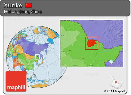 Political Location Map of Xunke