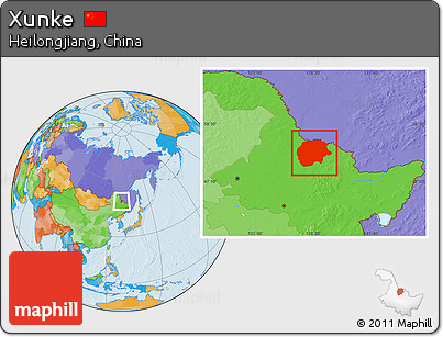 Political Location Map of Xunke