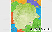 Physical Map of Xunke, political outside