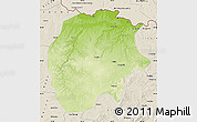 Physical Map of Xunke, shaded relief outside
