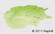 Physical Panoramic Map of Xunke, cropped outside