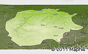 Physical Panoramic Map of Xunke, darken