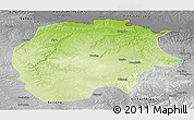 Physical Panoramic Map of Xunke, desaturated