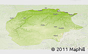 Physical Panoramic Map of Xunke, lighten