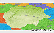 Physical Panoramic Map of Xunke, political outside