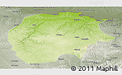 Physical Panoramic Map of Xunke, semi-desaturated